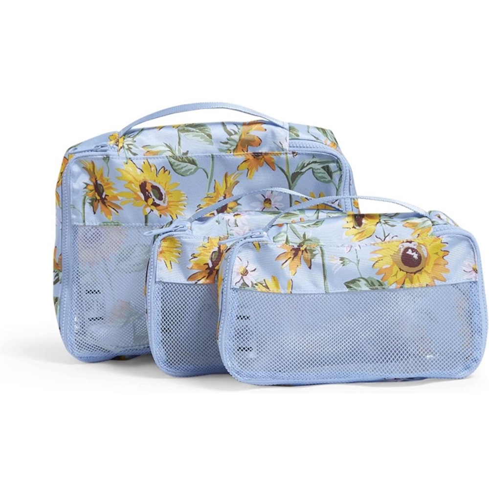 NWOT Vera Bradley Sunflower Sky Packing Cubes Set of (3)